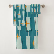 Blocos Atômicos Teal, Aqua Estilo Moderno de Meado