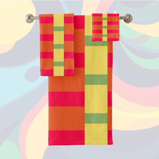 Conjunto De Toalhas Blocos de cores 3 (Criador carregado)