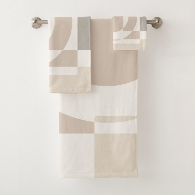 Conjunto De Toalhas Blocos Geométricos Macios – Simples e Elegantes (Insitu)