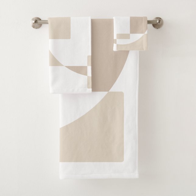 Conjunto De Toalhas Blocos Geométricos Macios – Simples e Elegantes (Insitu)