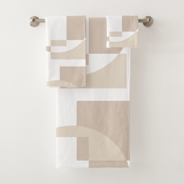 Conjunto De Toalhas Blocos Geométricos Macios – Simples e Elegantes (Insitu)