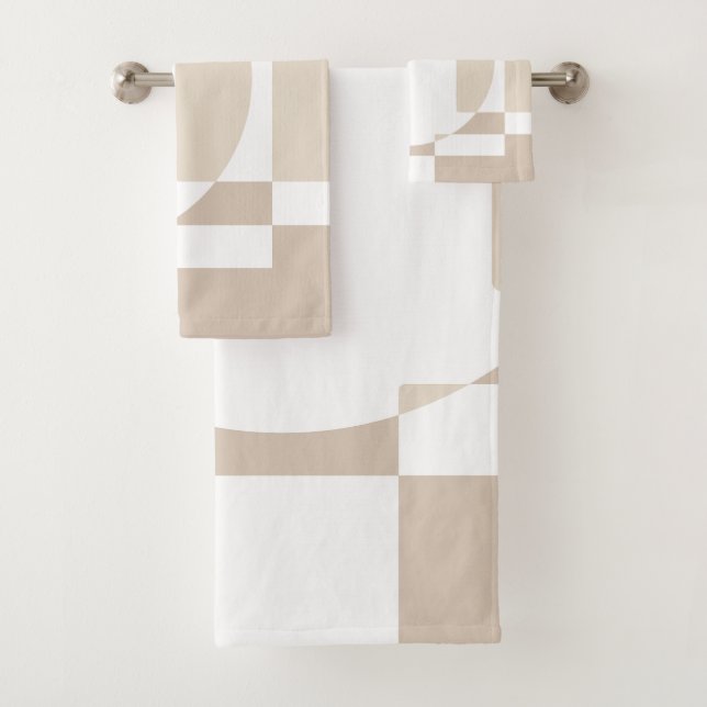 Conjunto De Toalhas Blocos Geométricos Macios – Simples e Elegantes (Insitu)