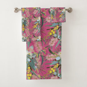 Conjunto De Toalhas Blooms internos do Bush rosa