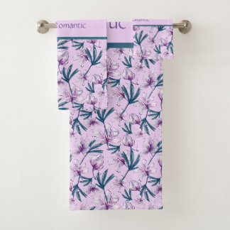 Conjunto De Toalhas Blossom Bliss em Púrpura Suave