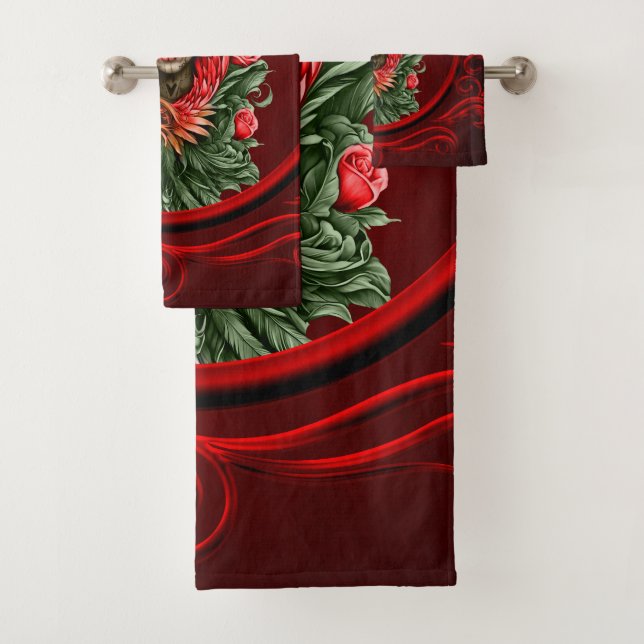 Conjunto De Toalhas Blossom Gótico, o anjo das rosas. (Insitu)