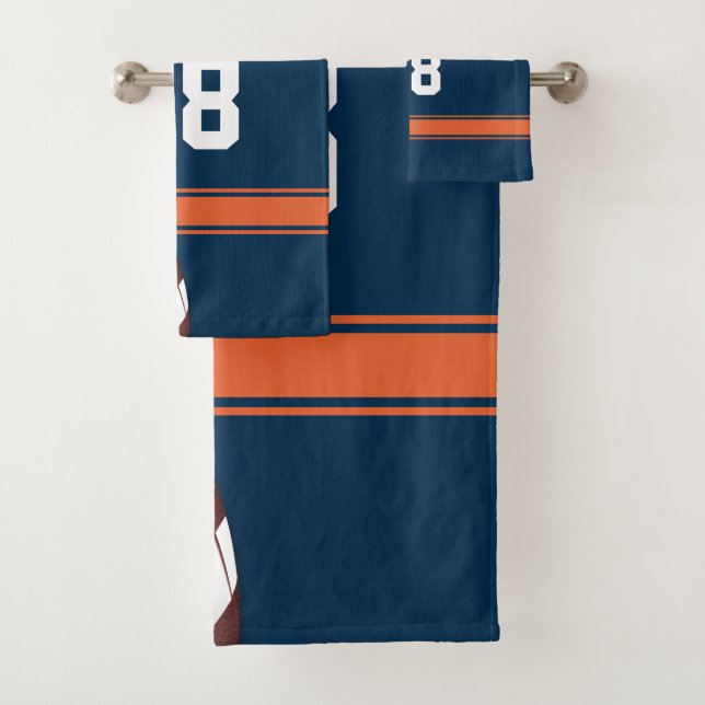 Conjunto De Toalhas Blue and Orange Strips Jersey Grid (Insitu)