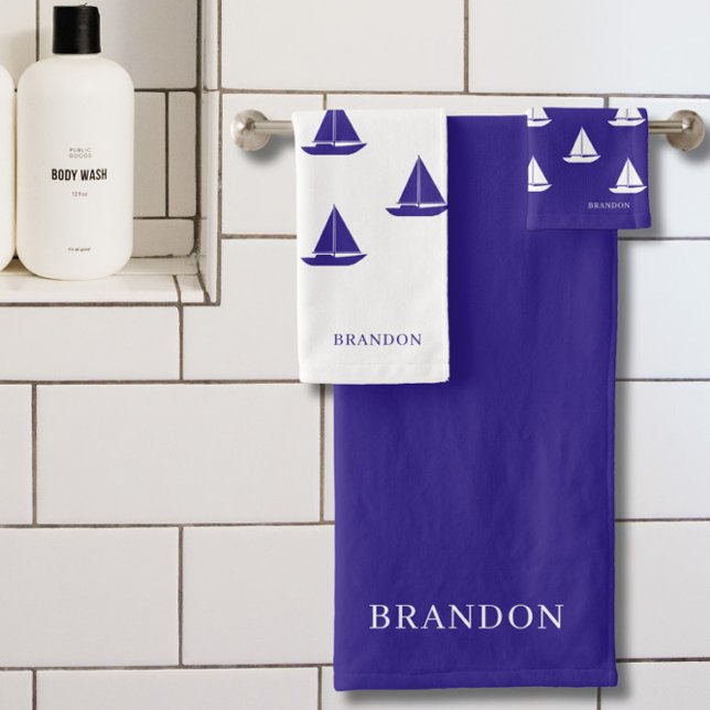 Conjunto De Toalhas Blue and White Nautical (Criador carregado)