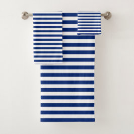 Conjunto De Toalhas Blue and White Stripes