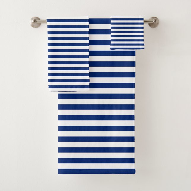 Conjunto De Toalhas Blue and White Stripes (Insitu)