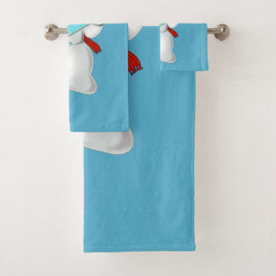 Conjunto De Toalhas Blue Bath Towers com Engraçado Snowman Guitarista