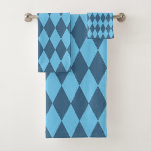Conjunto De Toalhas Blue Bavaria Rhombus Flag Pattern