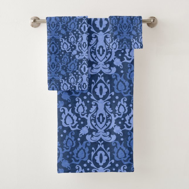 Conjunto De Toalhas Blue Casbah Marroquino Damask (Insitu)