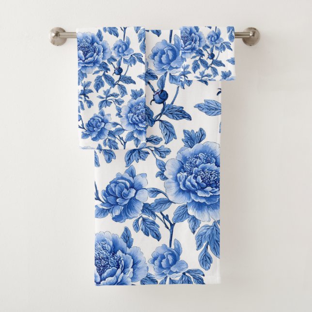 Conjunto De Toalhas Blue Chinoiserie Pattern  (Insitu)