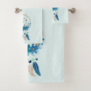 Conjunto De Toalhas Blue Dreamcatcher Na moda Boho Design