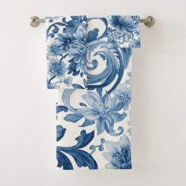 Conjunto De Toalhas Blue Dreams | Floral Watercolor Chinoiserie