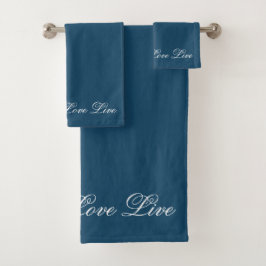 Conjunto De Toalhas Blue Laugh Live Love Toque
