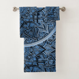 Conjunto De Toalhas Blue Mandala