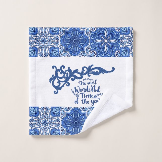 Conjunto de toalhas Blue Mandala Bath (Pano de lavar)