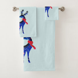Conjunto De Toalhas Blue Nordic Christmas Reindepaer