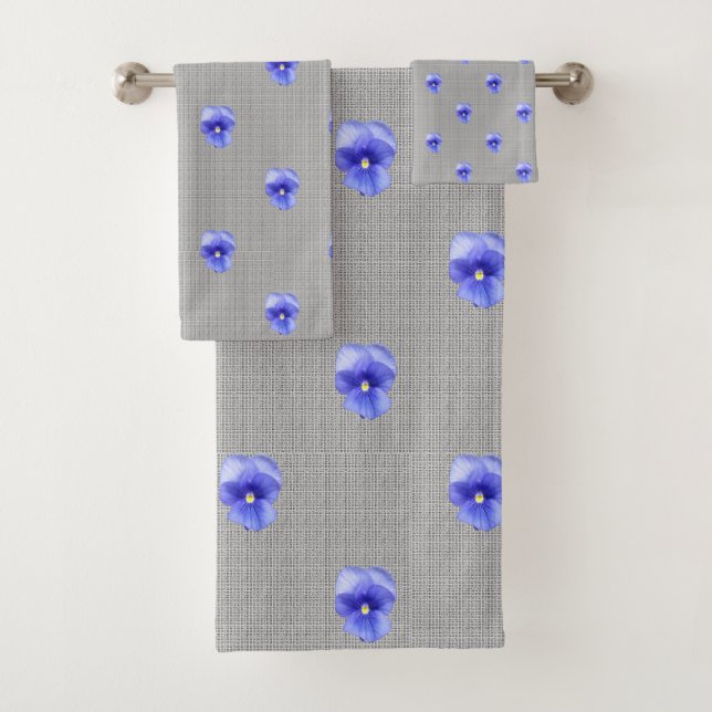 Conjunto De Toalhas Blue Pansy (Insitu)
