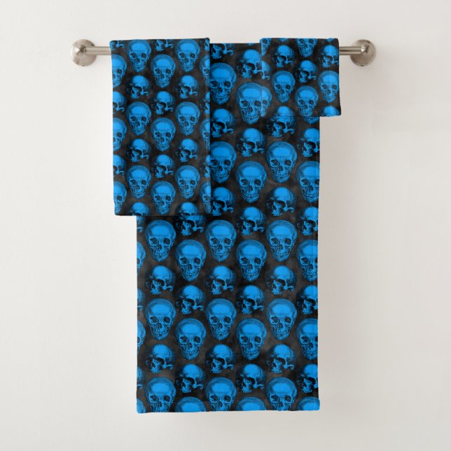 Conjunto De Toalhas Blue Skulls and Sunflower Series Design 6 (Insitu)
