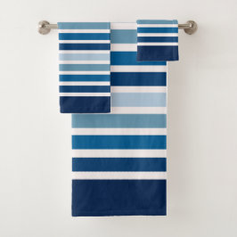 Conjunto De Toalhas Blue Striped 
