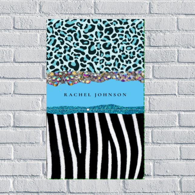 Conjunto De Toalhas Blue Teal Black Turquoise Girly Modern Glam Retro (Criador carregado)