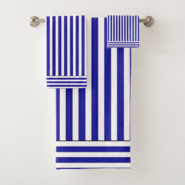 Conjunto De Toalhas Blue White Stripe Bath Towel Set