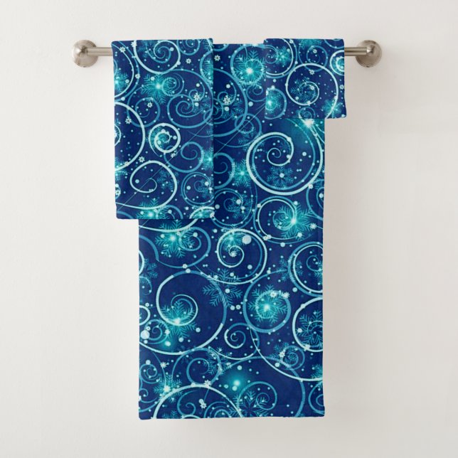 Conjunto De Toalhas Blue Winter Swirl (Insitu)