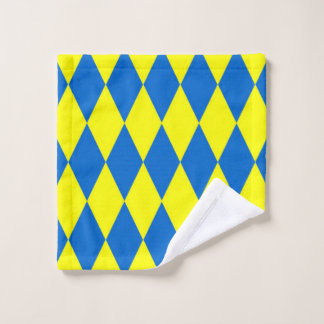 Conjunto De Toalhas Blue Yellow Harlequin Checkered Design