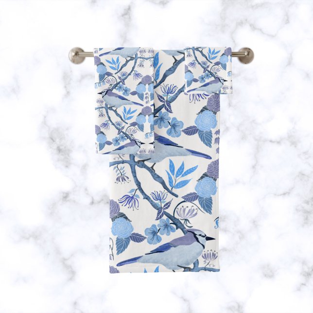 Conjunto De Toalhas Bluejay Botanical Peri Color 2022 (Criador carregado)