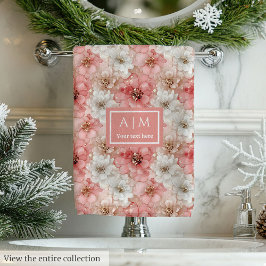 Conjunto De Toalhas Blush and Gold Towel Trendy Monogram Bathroom