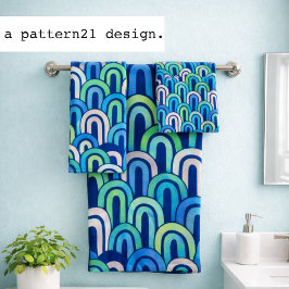 Conjunto De Toalhas Bohemian arch fish scale painted pattern