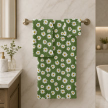 Boho Daisy Padrão Floral Verde
