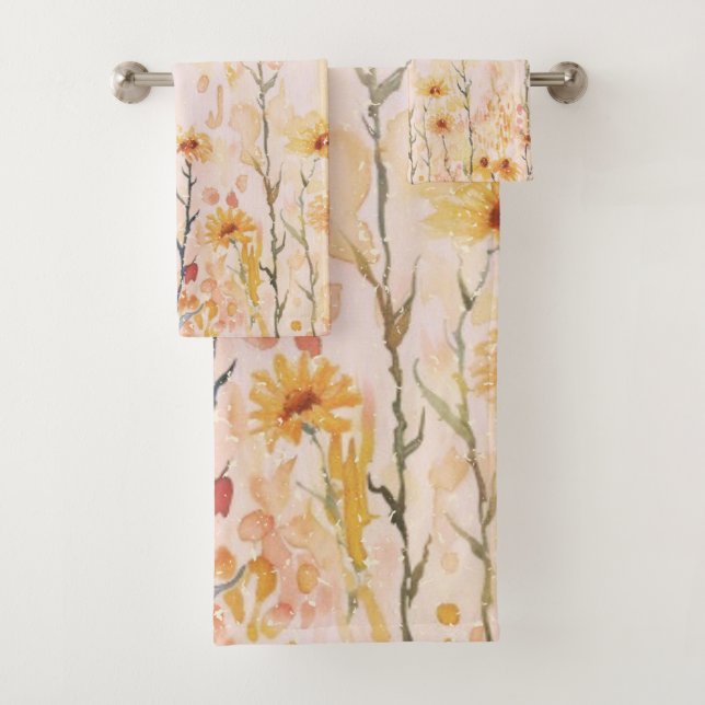 Conjunto De Toalhas Boho Flores Silvestres Vintage (Insitu)