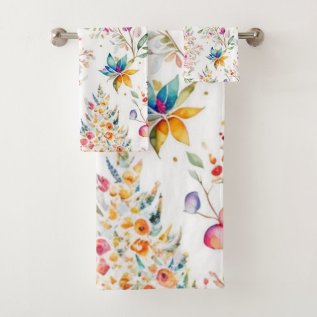 Conjunto De Toalhas Boho, Moderno, Aquarela, Chic, Moderno, Pastel  (Insitu)