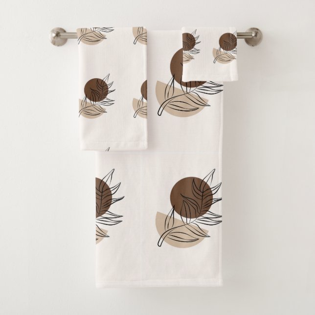 Conjunto De Toalhas Boho Style Bohemian Minimalist Art (Insitu)