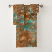 Boho Teal Copper Grunge