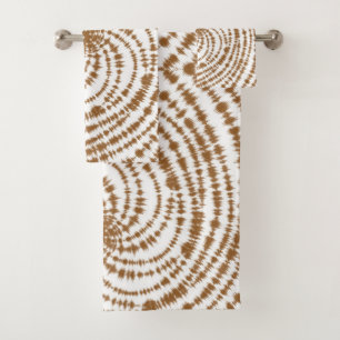 Conjunto De Toalhas Boho Terracotta - Padrão Espiral