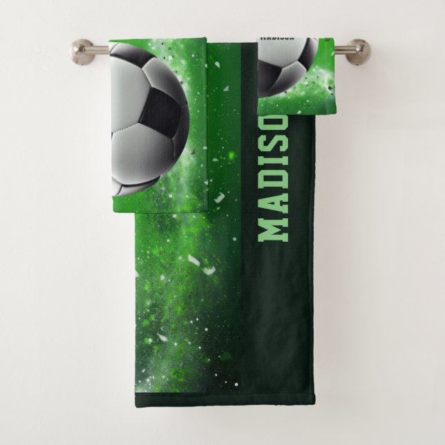 Conjunto De Toalhas Bola de Futebol de Nome Personalizado (Insitu)