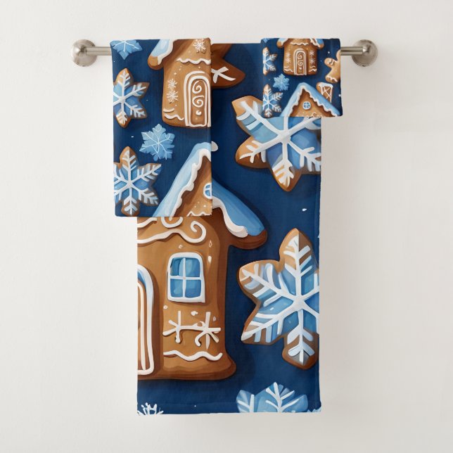 Conjunto De Toalhas Bolachas de Natal Ginger Breadman Férias de invern (Insitu)