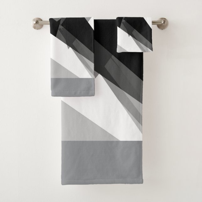 Conjunto De Toalhas bold geometria monocromática abstrato art (Insitu)