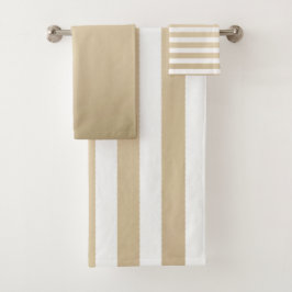 Conjunto De Toalhas Bold Gold and cream stripe pattern