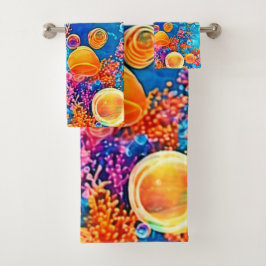 Conjunto De Toalhas Bolhas de Coral Coloridas