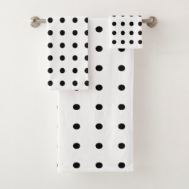 Conjunto De Toalhas Bolinhas brancas e pretas