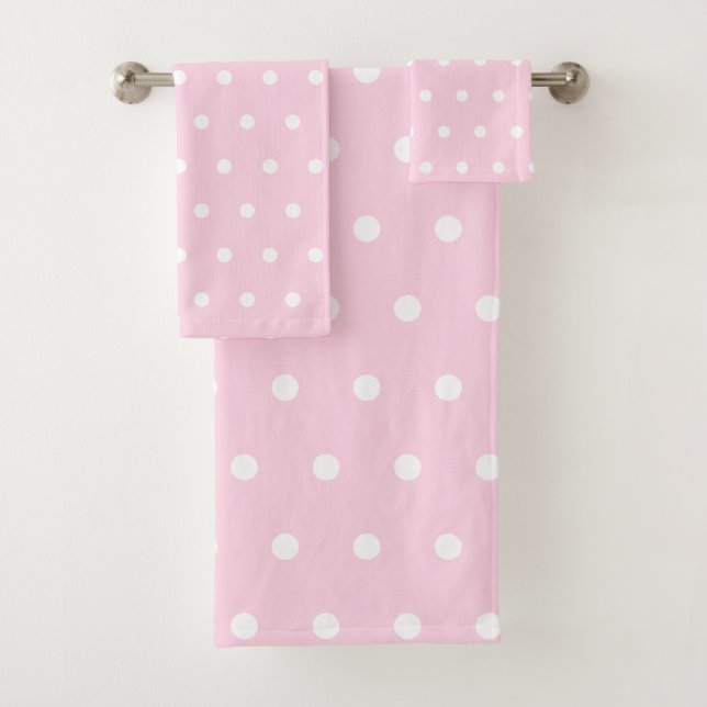Conjunto De Toalhas Bolinhas cor-de-rosa (Insitu)
