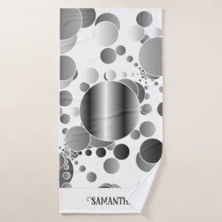 Conjunto De Toalhas Bolinhas estética Cinza Abstrato branco