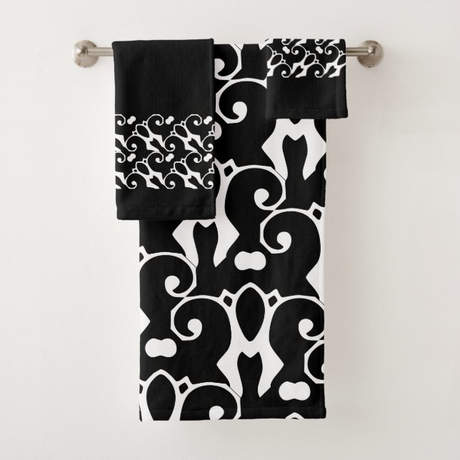 Conjunto De Toalhas Bolinhas negras e brancas modernas (Insitu)