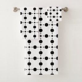 Conjunto De Toalhas Bolinhas Pretas, Padrão de Bolinhas, Pontos, Ponto