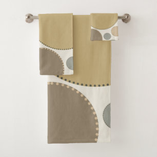 Conjunto De Toalhas Bolinhas Suaves Neutrais 